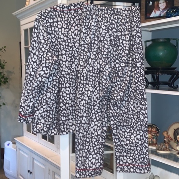 NEW Soft Surroundings 2 pc 100% Cotton flannel pajamas gray/white/red Womens 2X - Picture 7 of 13